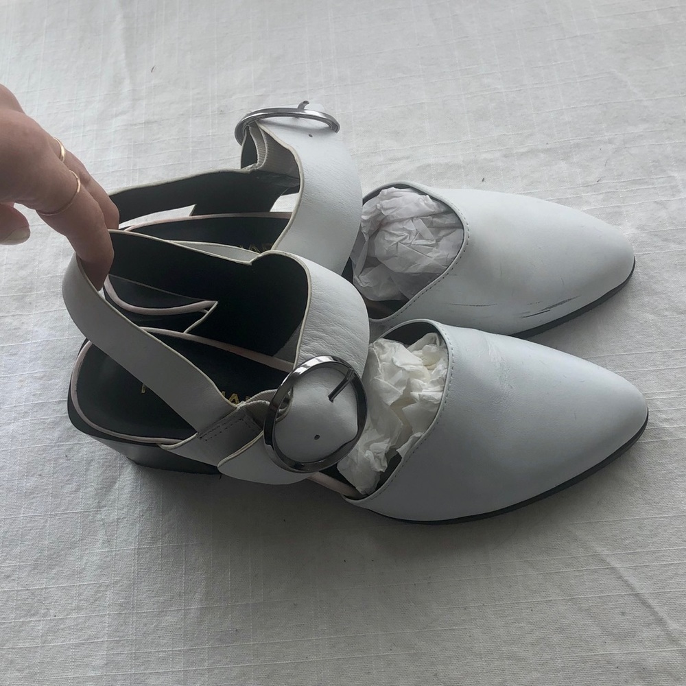 White Leather Heels